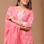 Designer Pure Hand Block Printed Women's Stitched Cotton Suit with Cotton Dupatta & Pant