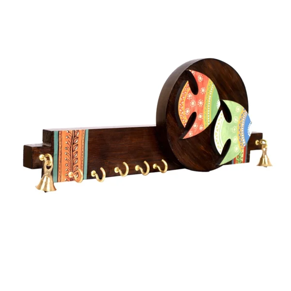 Handcrafted Madhu Bani Fish Key Holder - Image 2