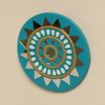 Mirror Work Lipan Art Wall Frame (6 x 6 in) - Image 3