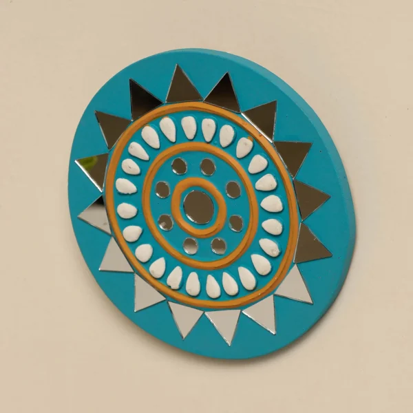 Mirror Work Lipan Art Wall Frame  (6 x 6 in) - Image 3