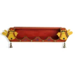 Charming Handmade & Hand-Painted Pine Wood Key Hook with Playful Birds - Image 2