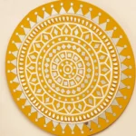 Mirror Work Lipan Art Wall Frame (14 x 14 in) - Image 3