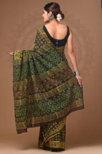Hand Block Printed Soft & Pure Cotton Saree - Image 2