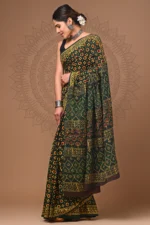 Hand Block Printed Soft & Pure Cotton Saree - Image 3