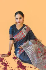 My Handicraft India's Handpainted Madhubani Tussar Silk Saree - Image 2