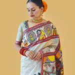 My Handicraft India's Handpainted Madhubani Tussar Silk Saree