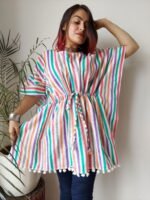 My Handicraft India's Beautiful Pure Handblock Printed Short Kaftan - Image 2