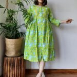Bagru Hand Printed Long One Piece Dress By My Handicraft India