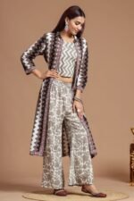 Beautiful Pure Block Printed Crop Top with Palazzo & Shrug Set By My Handicraft India - Image 3