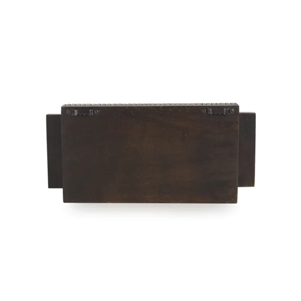 In-key-genius" - Madhu Bani Hand-Painted Key Holder in Sheesham & Teak Wood (6 Hooks) - Image 3
