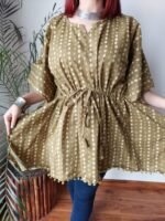 My Handicraft India's Beautiful Pure Handblock Printed Short Kaftan - Image 2