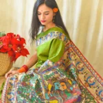 My Handicraft India's Handpainted Madhubani Tussar Silk Saree