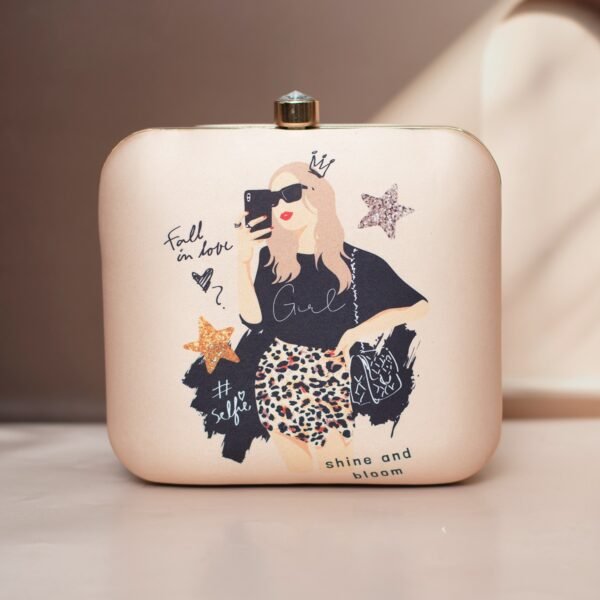 Flower Lady Printed Clutch Bag - Image 3