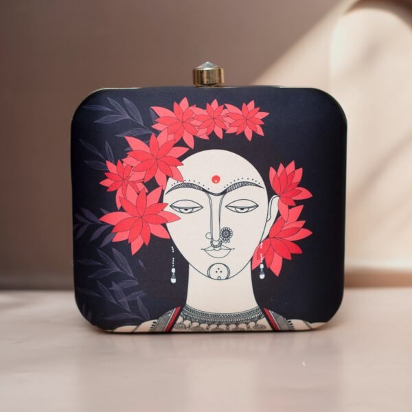 Flower Lady Printed Clutch Bag - Image 1