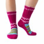 Purely Hand-Knitted High Ankle Calf-Length Acrylic Woolen A Pair Of Socks for Adult Unisex - Image 3