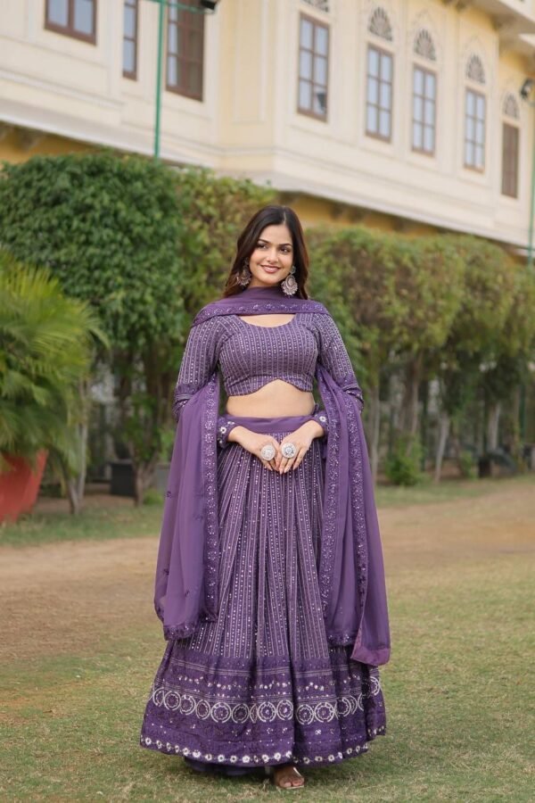 Premium Exquisite Faux Georgette adorned with heavy sequins embroidery Lehenga Choli - Image 2