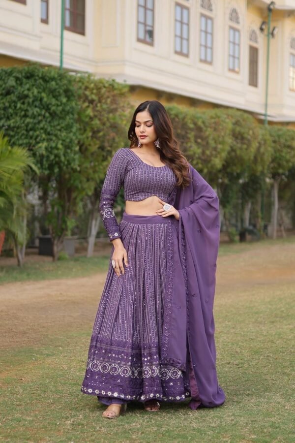 Premium Exquisite Faux Georgette adorned with heavy sequins embroidery Lehenga Choli - Image 10