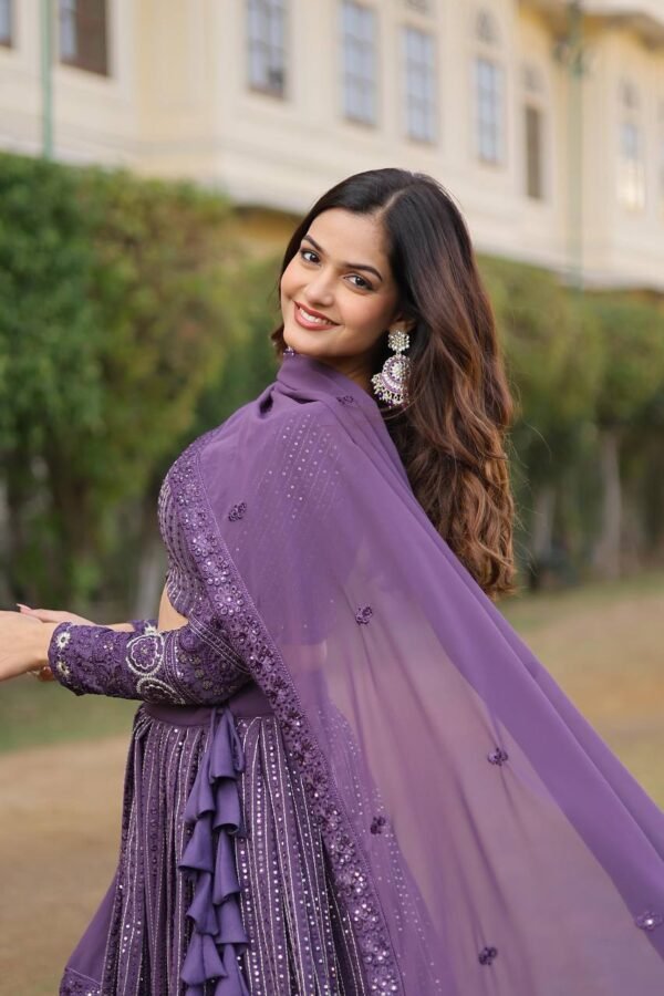Premium Exquisite Faux Georgette adorned with heavy sequins embroidery Lehenga Choli - Image 6