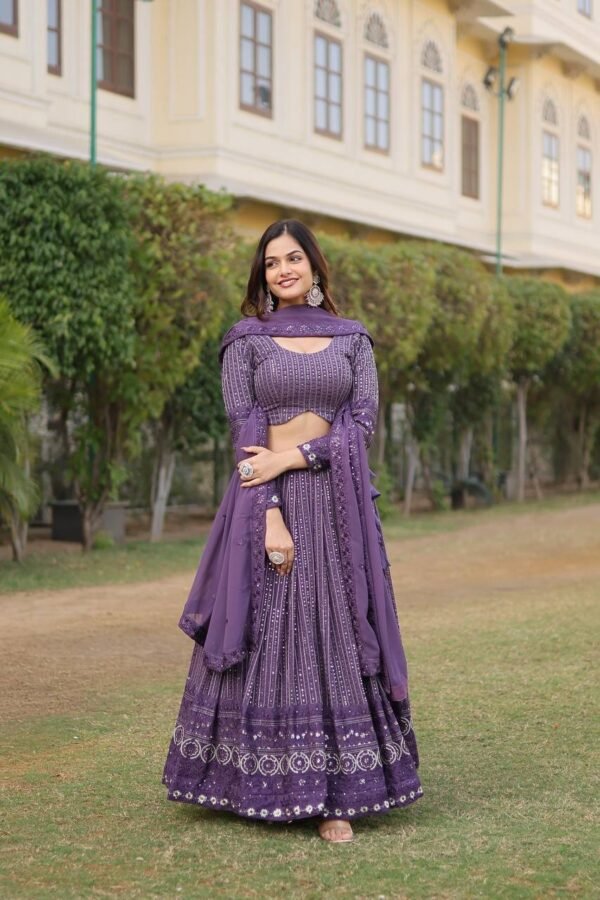 Premium Exquisite Faux Georgette adorned with heavy sequins embroidery Lehenga Choli - Image 5
