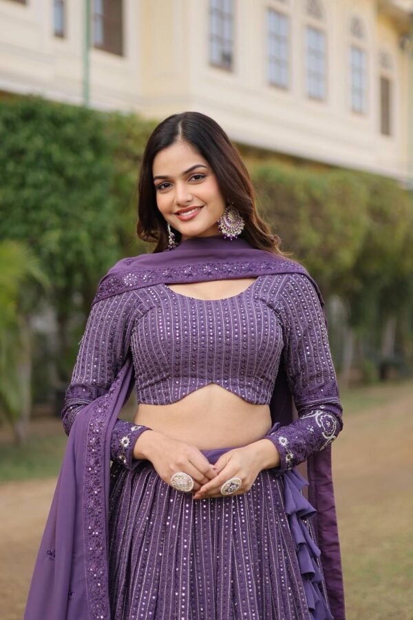 Premium Exquisite Faux Georgette adorned with heavy sequins embroidery Lehenga Choli - Image 4