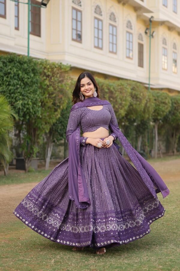 Premium Exquisite Faux Georgette adorned with heavy sequins embroidery Lehenga Choli - Image 1