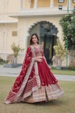 Premium Faux Blooming adorned with heavy sequins and intricate zari embroidery Lehenga Choli