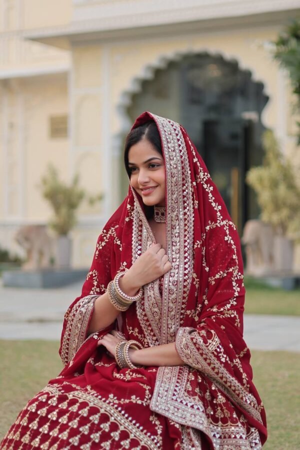 Premium Faux Blooming adorned with heavy sequins and intricate zari embroidery  Lehenga Choli - Image 6