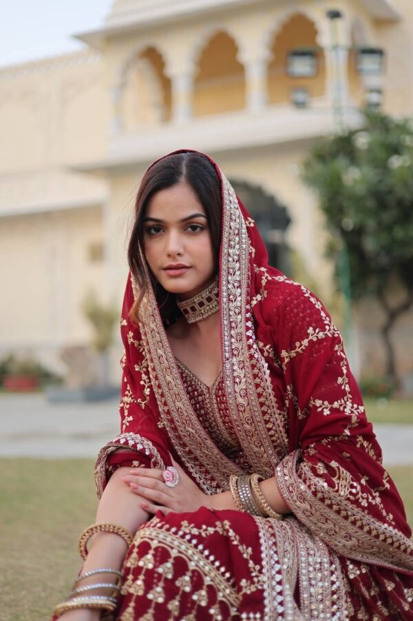 Premium Faux Blooming adorned with heavy sequins and intricate zari embroidery  Lehenga Choli - Image 8