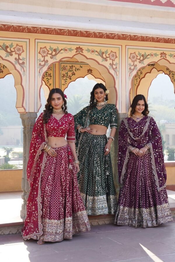 Premium Faux Blooming adorned with heavy sequins and intricate zari embroidery  Lehenga Choli - Image 1