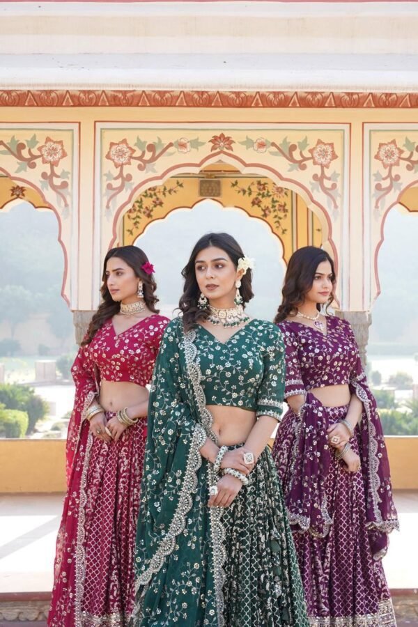 Premium Faux Blooming adorned with heavy sequins and intricate zari embroidery  Lehenga Choli - Image 2
