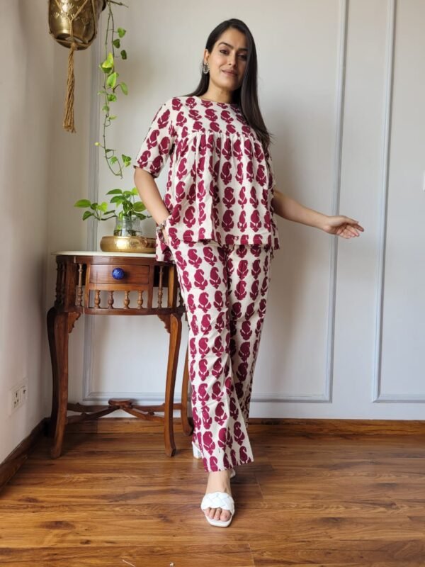 Women Designer New and Trendy Hand Block Printed Co-Ord Set Collection - Image 1