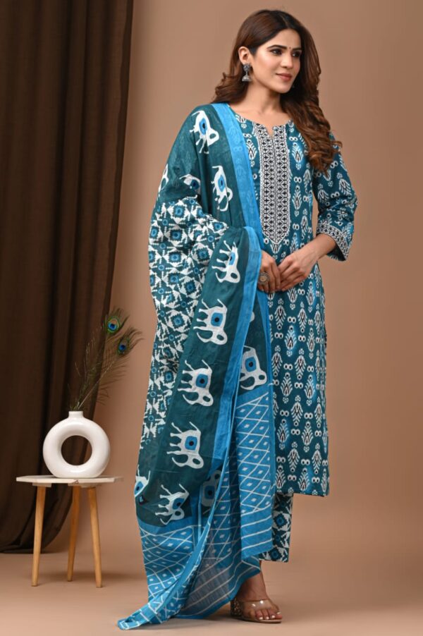 Designer Pure Hand Block Printed 3 Piece Stitched Suits 12