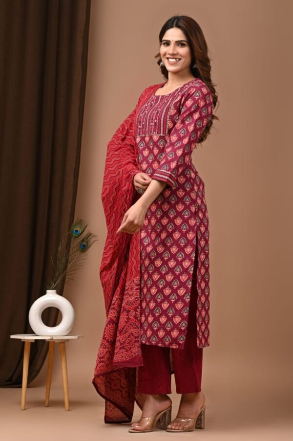 Designer Pure Hand Block Printed 3 Piece Stitched Suits 15