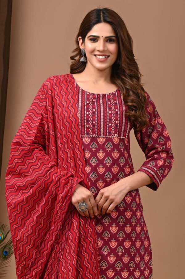 Designer Pure Hand Block Printed 3 Piece Stitched Suits 16