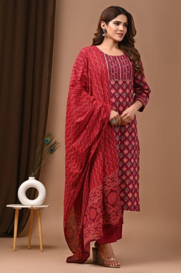 Designer Pure Hand Block Printed 3 Piece Stitched Suits 19