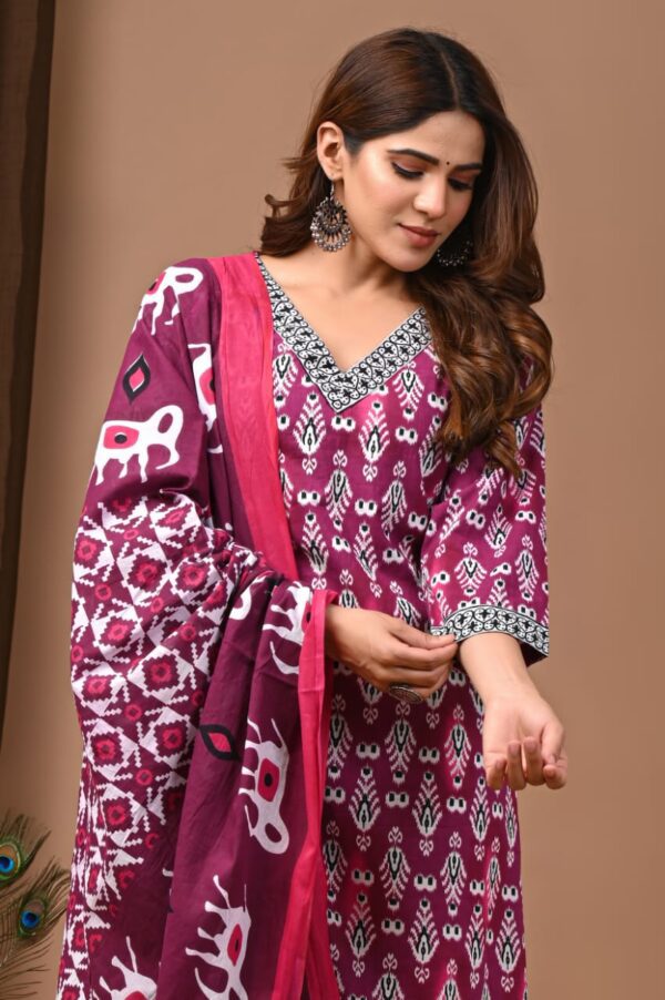 Designer Pure Hand Block Printed 3 Piece Stitched Suits 24