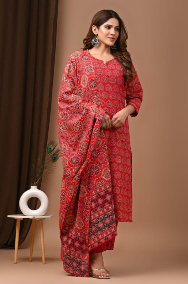 Designer Pure Hand Block Printed 3 Piece Stitched Suits 51