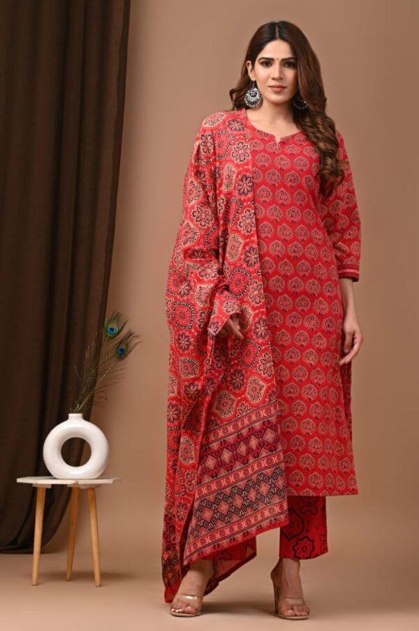 Designer Pure Hand Block Printed 3 Piece Stitched Suits 52