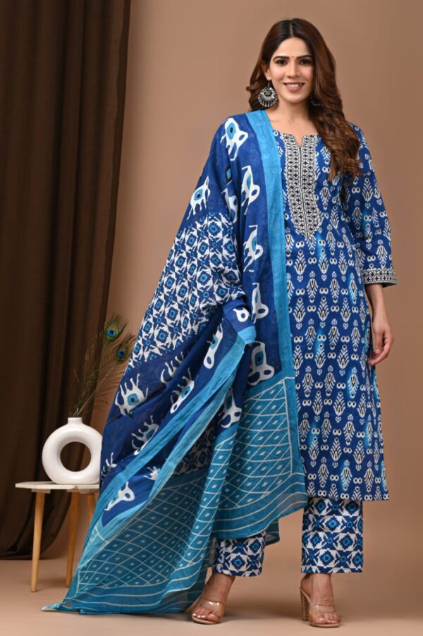 Designer Pure Hand Block Printed 3 Piece Stitched Suits 74 1