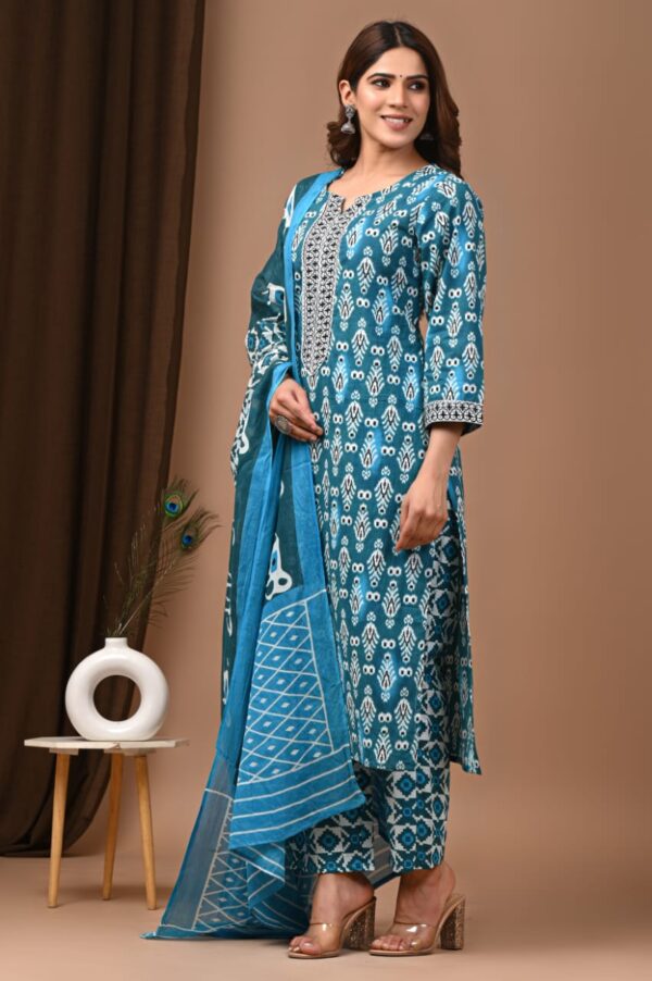 Designer Pure Hand Block Printed 3 Piece Stitched Suits 9