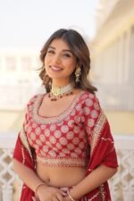Elegant Designer Pure Viscose Jacquard Lehenga Choli Set - Image 3