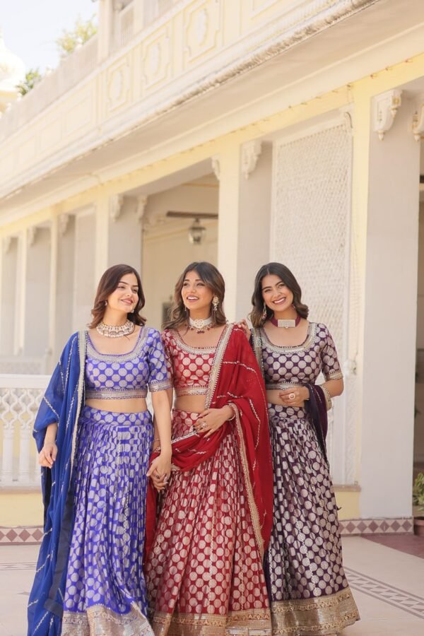 Elegant Designer Pure Viscose Jacquard Lehenga Choli Set - Image 7