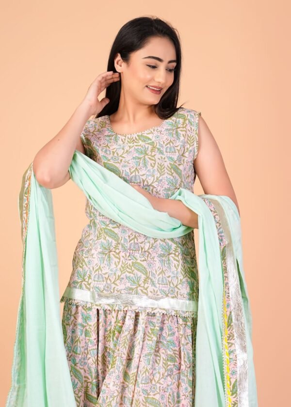 Designer Handblock Bagru Printed Lehenga Choli/Chania Choli - Image 1