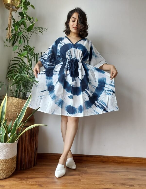 My Handicraft India's Beautiful Pure Handblock Printed Short Kaftan - Image 1
