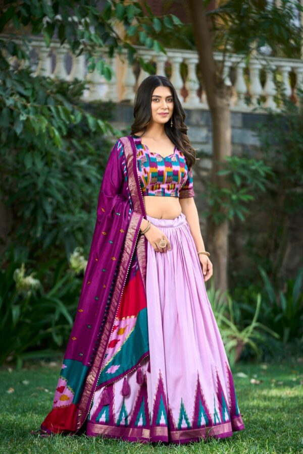 Tussar Silk Lehenga Choli with Foil Work 2