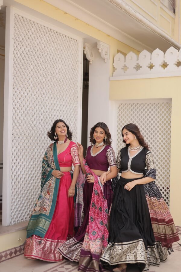 Viscose Lehenga Choli with Gajji Silk Dupatta 4 scaled