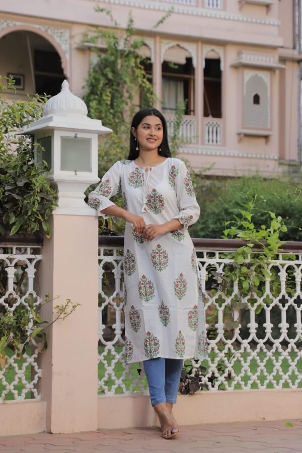 NEW EXCLUSIVE COLLECTION OF HAND BLOCK PRINTED COTTON KURTIS - Image 6