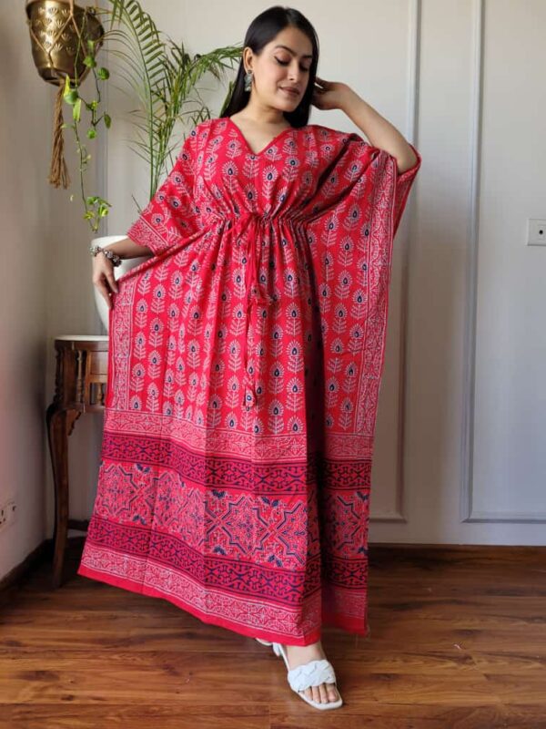 long block print kaftan 13