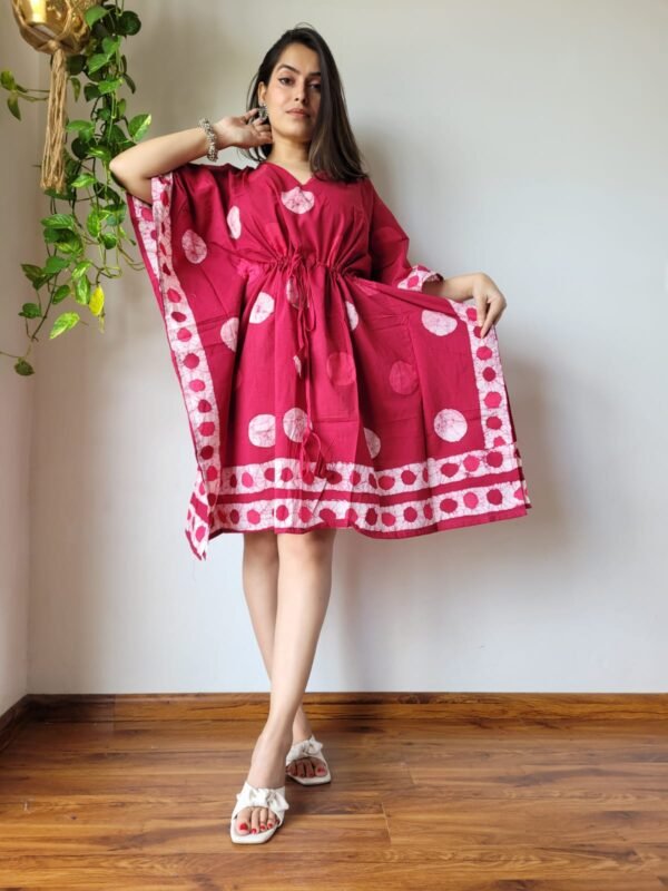 My Handicraft India's Beautiful Pure Handblock Printed Short Kaftan - Image 2