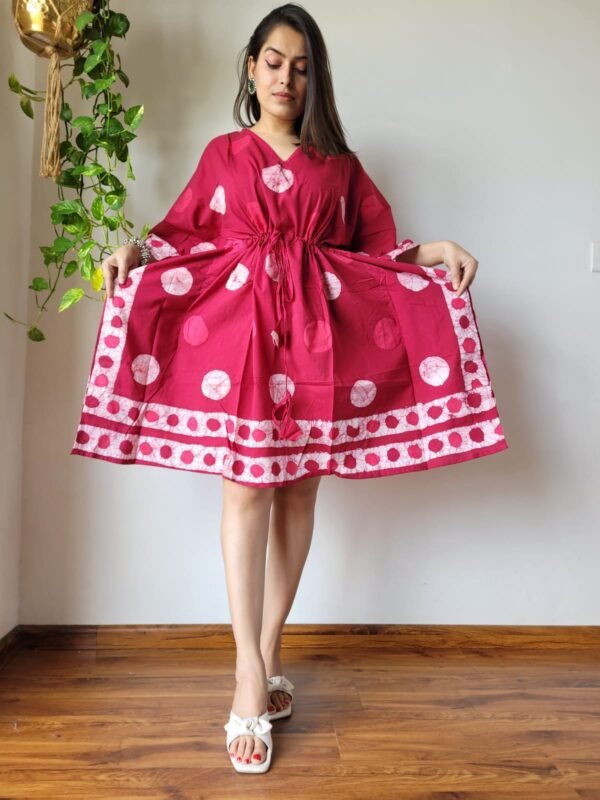 My Handicraft India's Beautiful Pure Handblock Printed Short Kaftan - Image 3